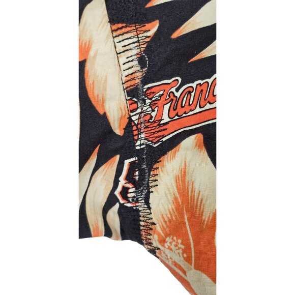 San Francisco Giants Rayon Spooner Aloha Robe L/XL Cotton Hawaiian Floral Black - Picture 14 of 14